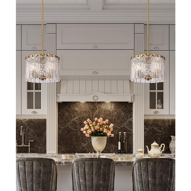 Image 3 Z-Lite Glacier 12 1/2" Wide Modern Gold 3-Light Pendant more views