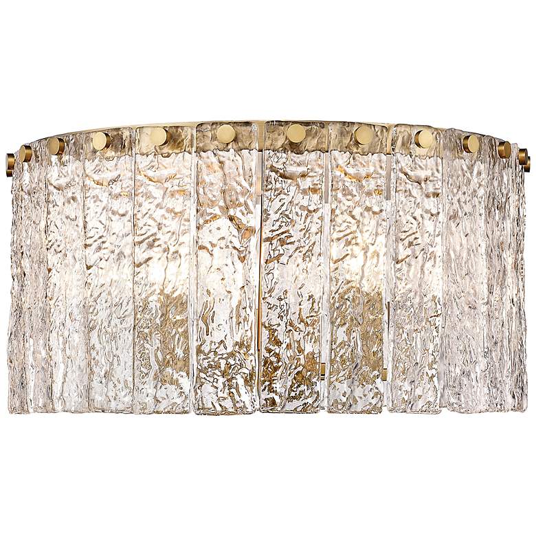 Image 3 Z-Lite Glacier 16 3/4" Modern Gold Textured Glass Ceiling Light