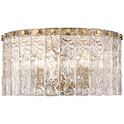 Z-Lite Glacier 16 3/4" Modern Gold Textured Glass Ceiling Light