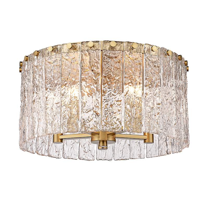 Image 7 Z-Lite Glacier 16 3/4" Modern Gold Textured Glass Ceiling Light more views