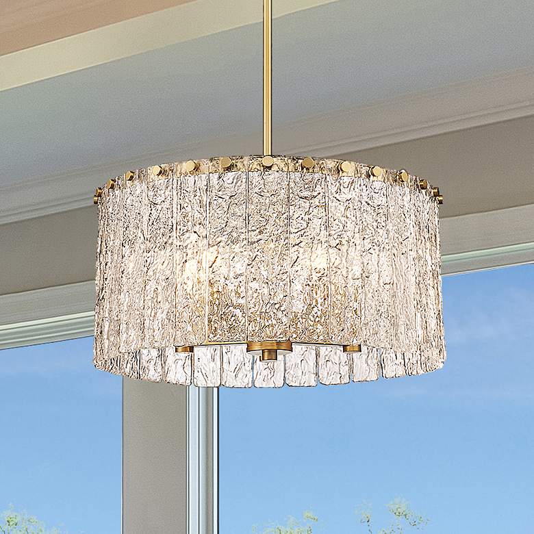 Image 2 Z-Lite Glacier 19" Wide Modern Gold 5-Light Pendant