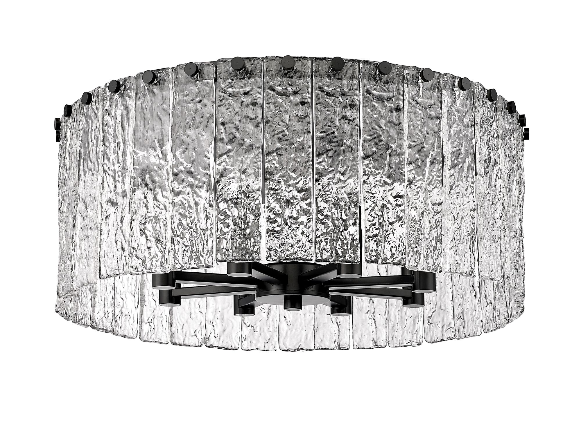Z-Lite Glacier 20 3/4" Wide Matte Black 8-Light Ceiling Light in scene