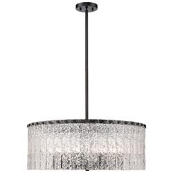 Z-Lite Glacier 26 3/4" Wide Matte Black Steel 10-Light Pendant