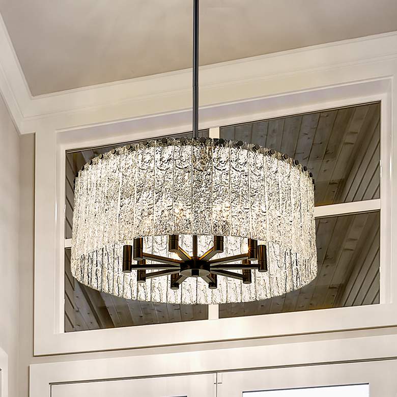 Image 2 Z-Lite Glacier 26 3/4" Wide Matte Black Steel 10-Light Pendant