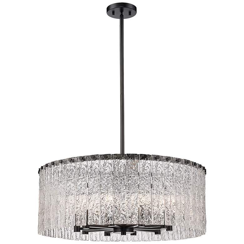 Image 5 Z-Lite Glacier 26 3/4" Wide Matte Black Steel 10-Light Pendant more views