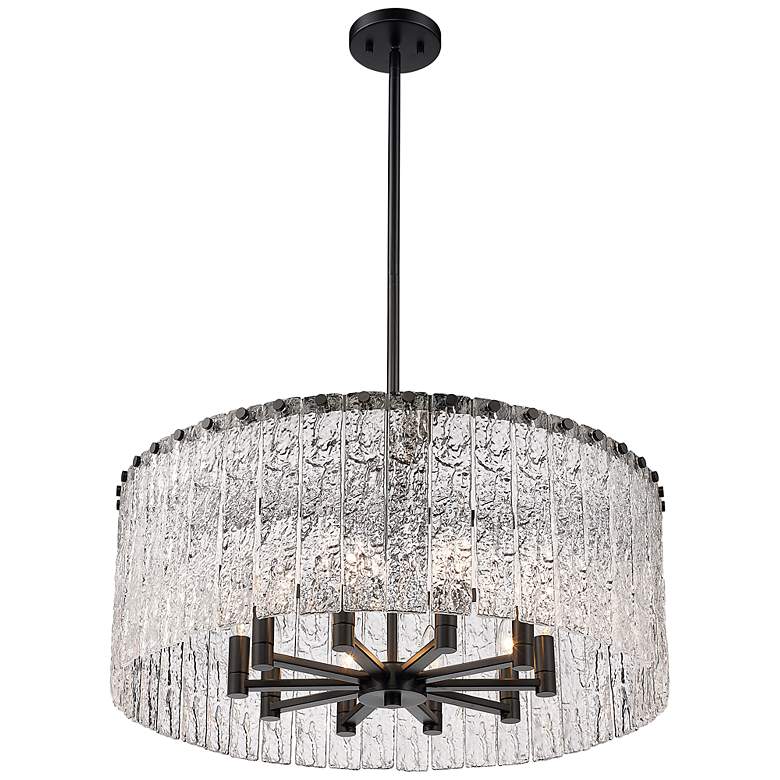 Image 6 Z-Lite Glacier 26 3/4" Wide Matte Black Steel 10-Light Pendant more views