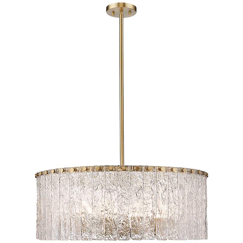 Image 3 Z-Lite Glacier 26 3/4" Wide Modern Gold Glass 10-Light Drum Pendant