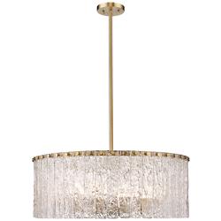 Z-Lite Glacier 26 3/4" Wide Modern Gold Glass 10-Light Drum Pendant