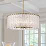 2_Z-Lite Glacier 26 3/4" Wide Modern Gold Glass 10-Light Drum Pendant