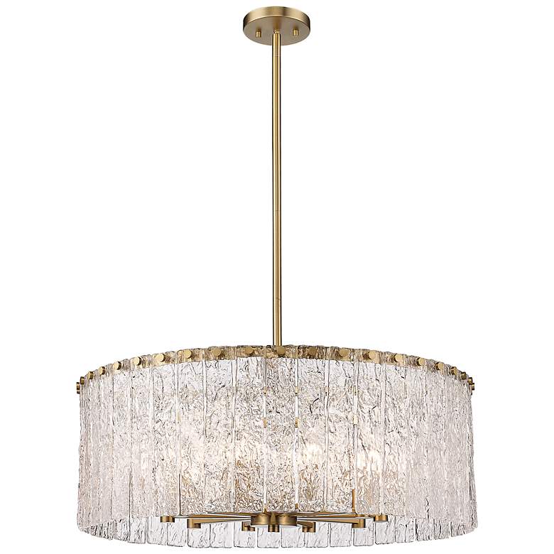 Image 5 Z-Lite Glacier 26 3/4" Wide Modern Gold Glass 10-Light Drum Pendant more views