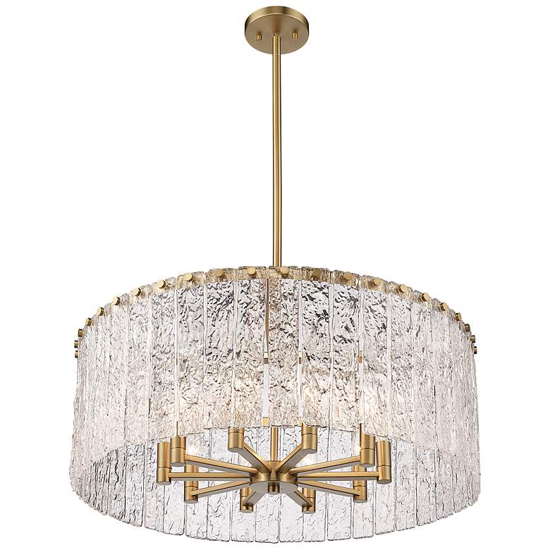 Image 6 Z-Lite Glacier 26 3/4" Wide Modern Gold Glass 10-Light Drum Pendant more views