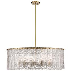 Z-Lite Glacier 32 1/2" Modern Gold 12-Light Textured Glass Pendant