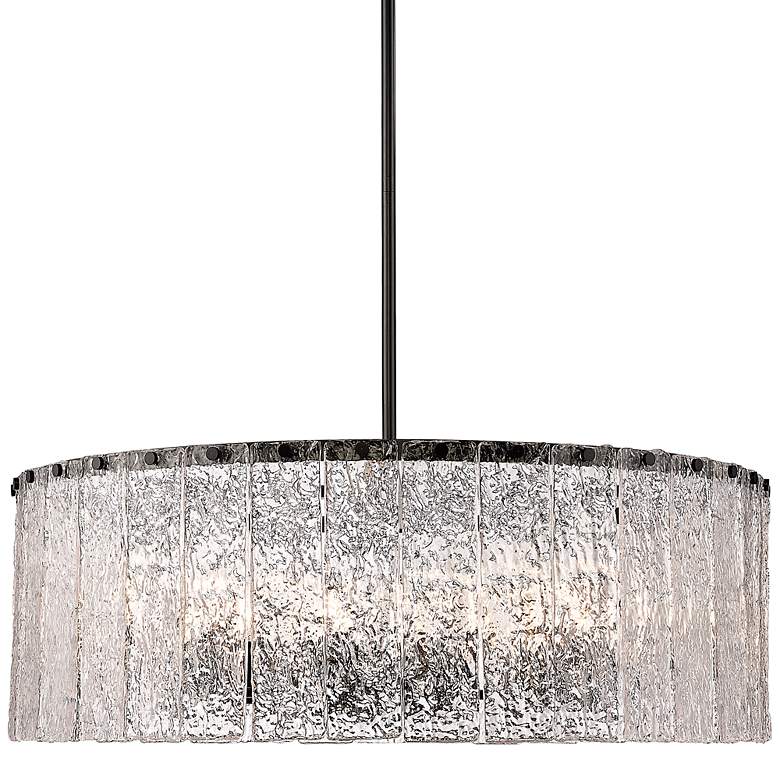 Image 3 Z-Lite Glacier 32 1/2" Wide 12-Light Modern Textured Glass Pendant