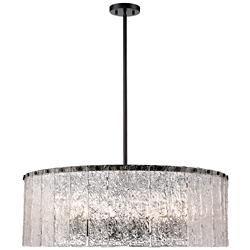 Z-Lite Glacier 32 1/2" Wide 12-Light Modern Textured Glass Pendant