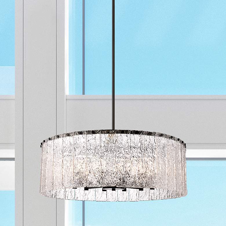Image 2 Z-Lite Glacier 32 1/2" Wide 12-Light Modern Textured Glass Pendant