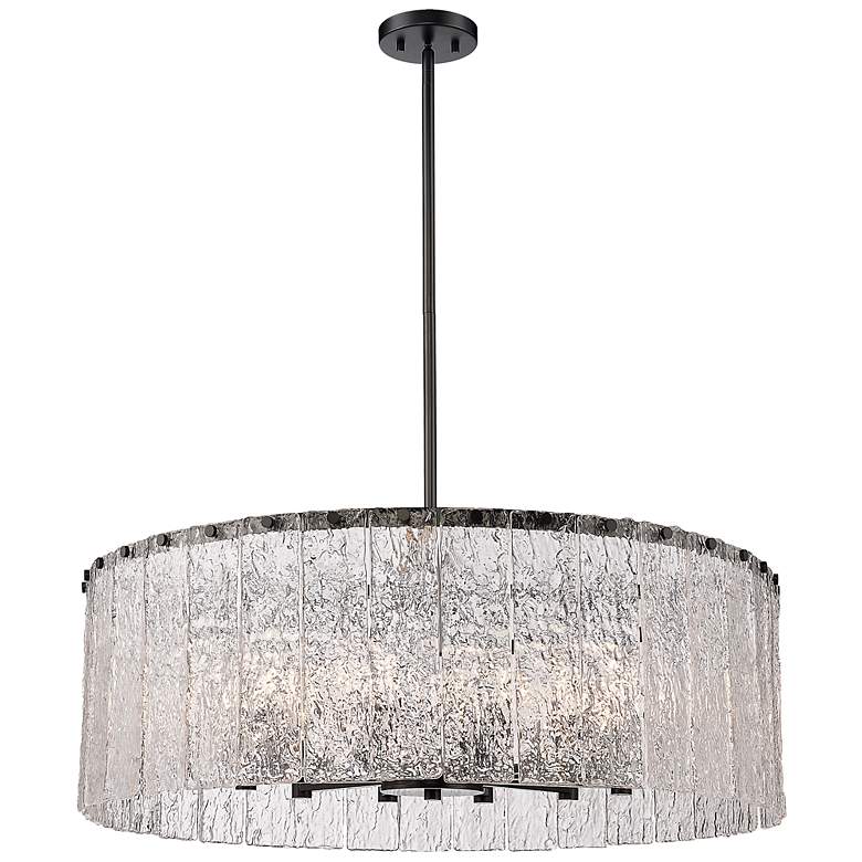 Image 5 Z-Lite Glacier 32 1/2" Wide 12-Light Modern Textured Glass Pendant more views