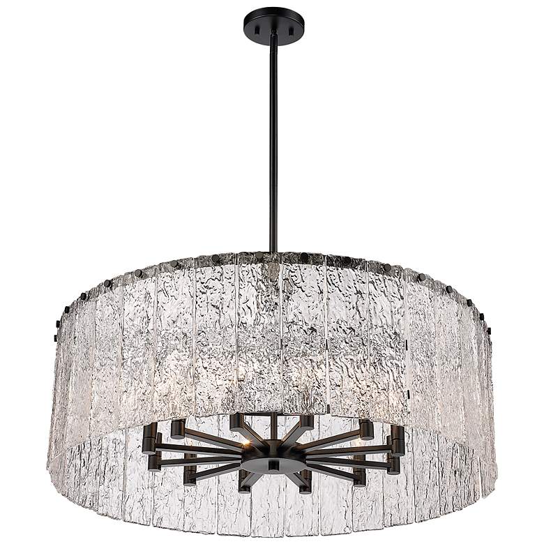 Image 6 Z-Lite Glacier 32 1/2" Wide 12-Light Modern Textured Glass Pendant more views