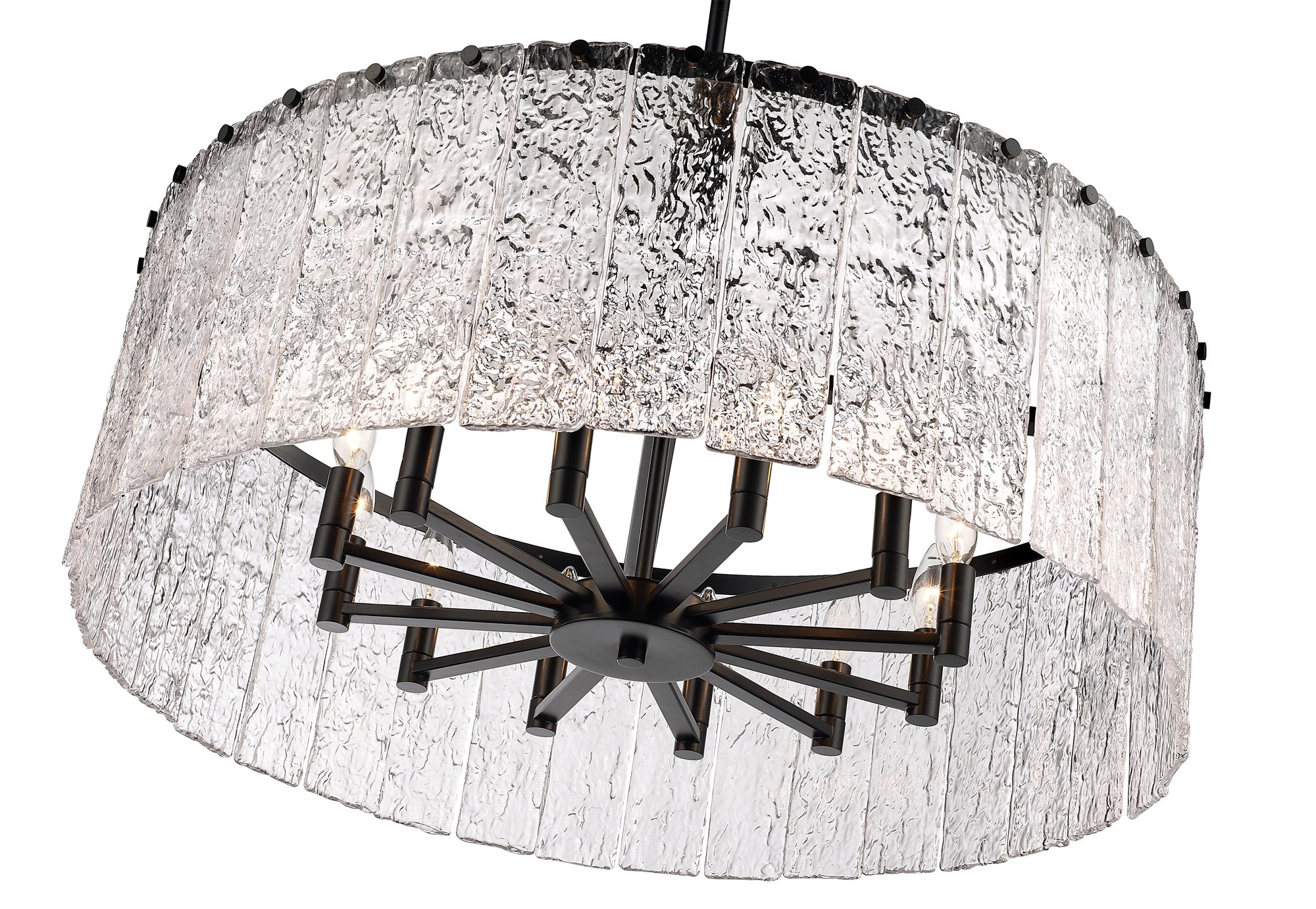 Z-Lite Glacier 32 1/2" Wide 12-Light Modern Textured Glass Pendant in scene