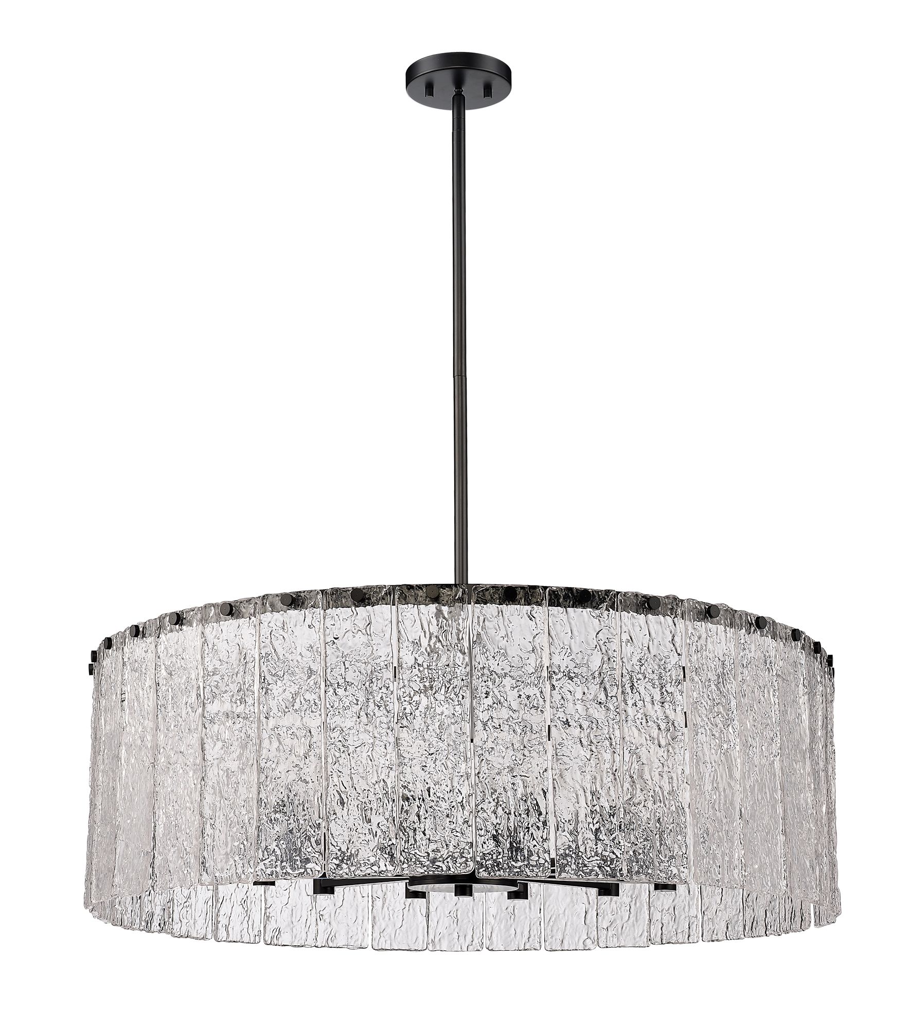 Z-Lite Glacier 32 1/2" Wide 12-Light Modern Textured Glass Pendant in scene