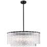 1_Z-Lite Glacier 33"W Matte Black 2-Layer Drum Pendant Light