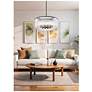 2_Z-Lite Glacier 33"W Matte Black 2-Layer Drum Pendant Light more views