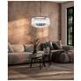 3_Z-Lite Glacier 33"W Matte Black 2-Layer Drum Pendant Light more views