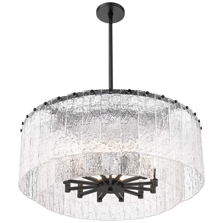 Image 5 Z-Lite Glacier 33"W Matte Black 2-Layer Drum Pendant Light more views