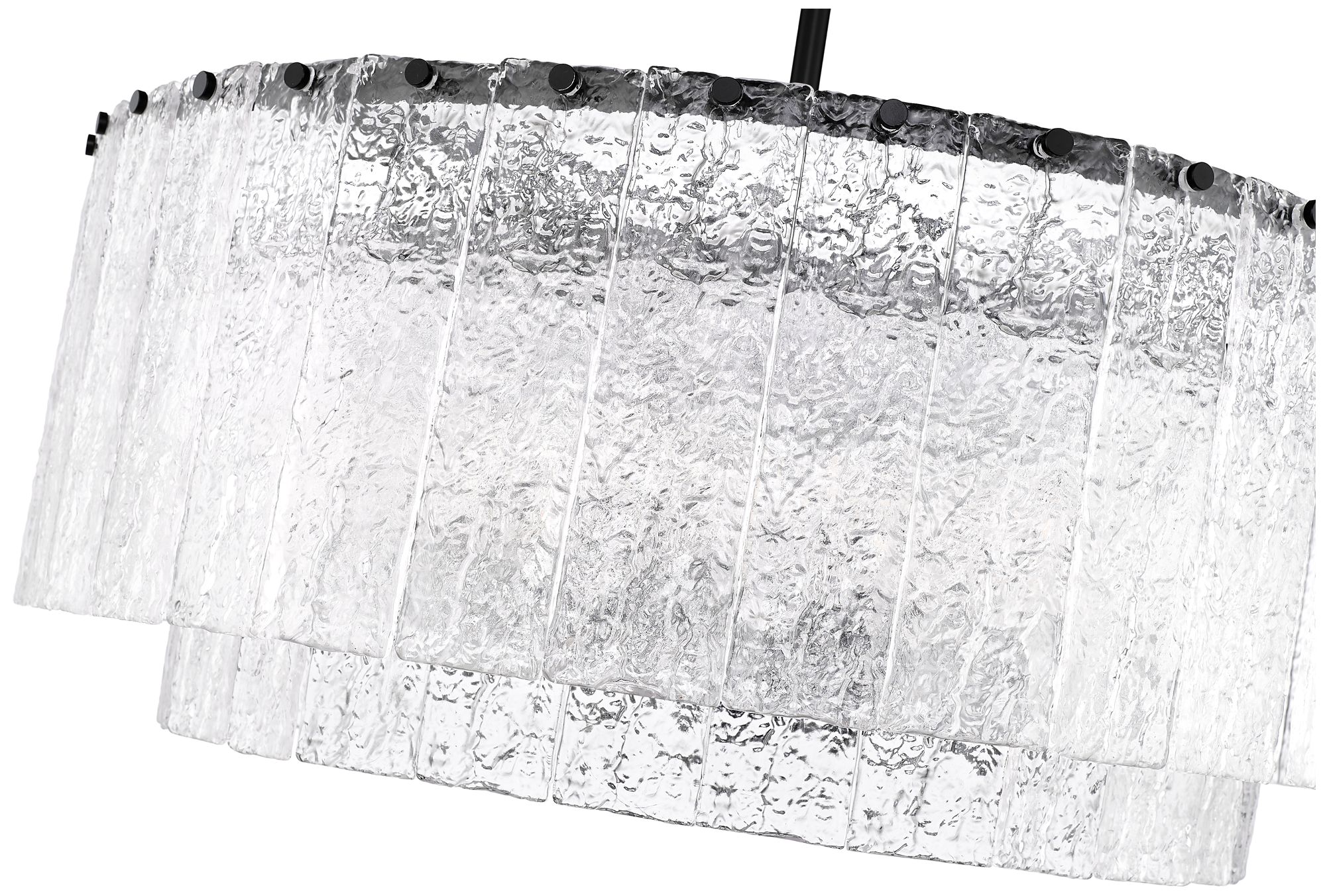 Image 6 Z-Lite Glacier 33"W Matte Black 2-Layer Drum Pendant Light more views