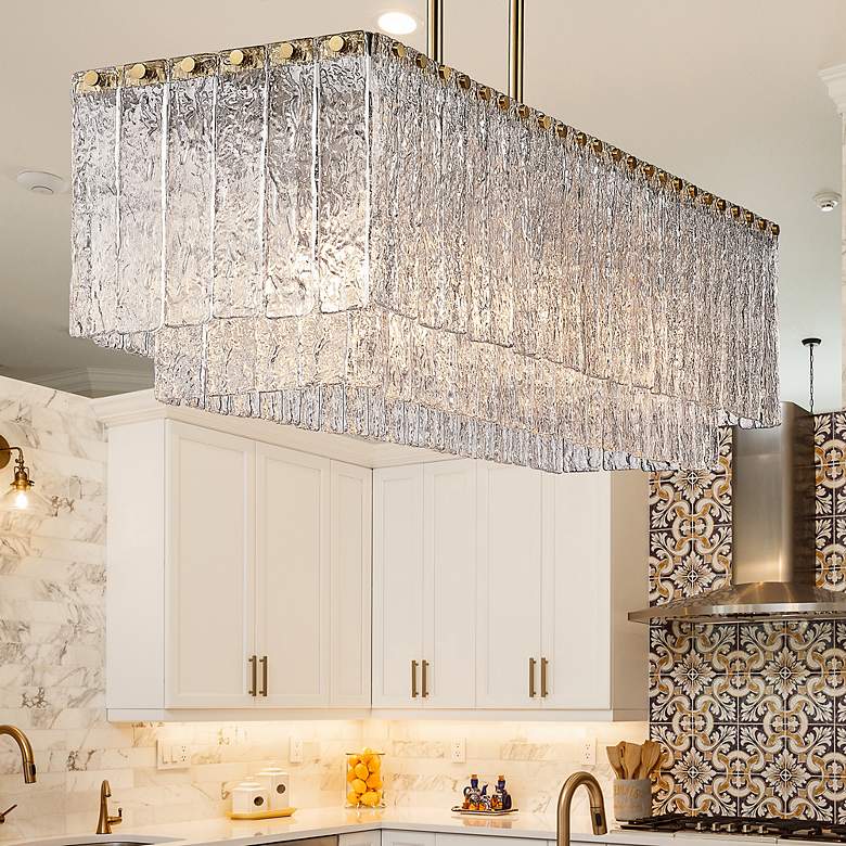 Image 2 Z-Lite Glacier 42 3/4" Wide Modern Gold 5-Light Linear Pendant