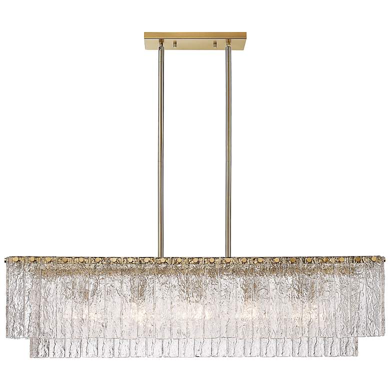 Image 5 Z-Lite Glacier 42 3/4" Wide Modern Gold 5-Light Linear Pendant more views