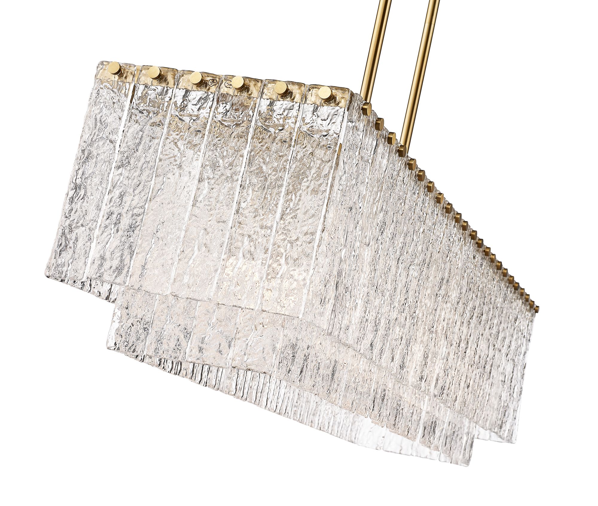 Z-Lite Glacier 42 3/4" Wide Modern Gold 5-Light Linear Pendant in scene