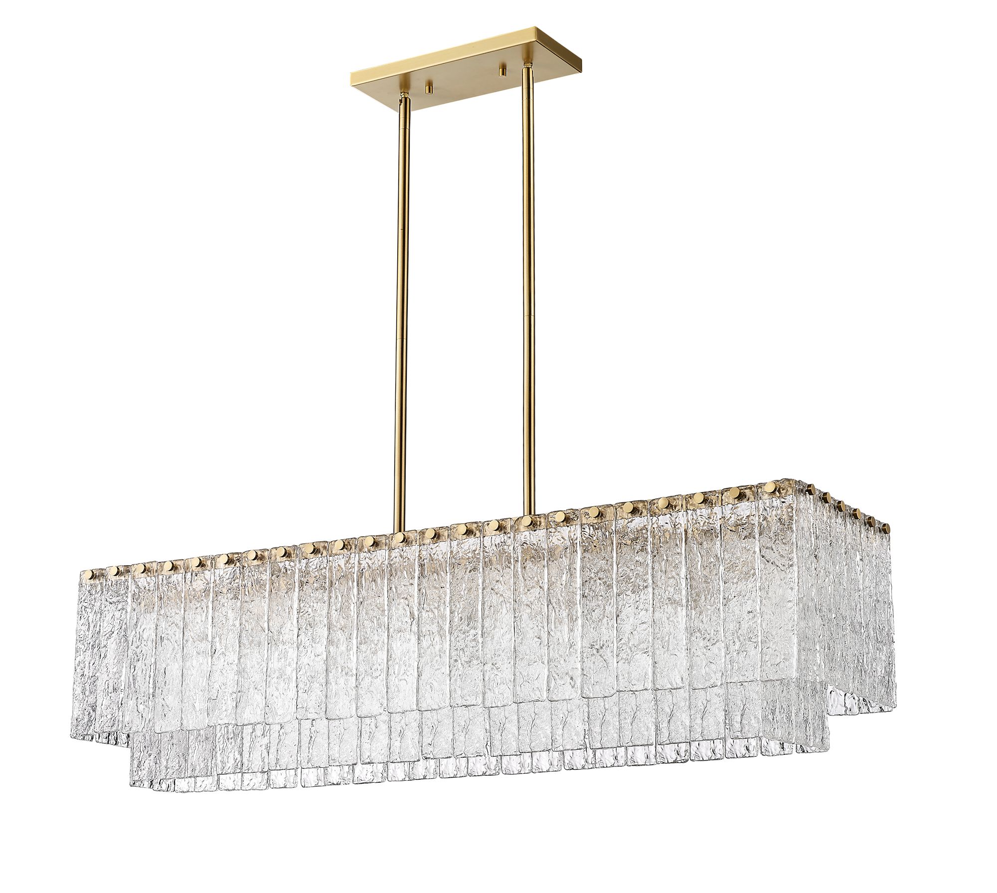 Z-Lite Glacier 42 3/4" Wide Modern Gold 5-Light Linear Pendant in scene