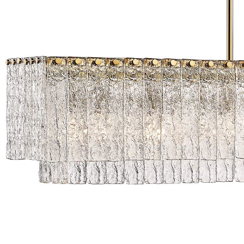Image 4 Z-Lite Glacier 53 1/2 inch 7-Light Modern Glass and Gold Linear Chandelier more views