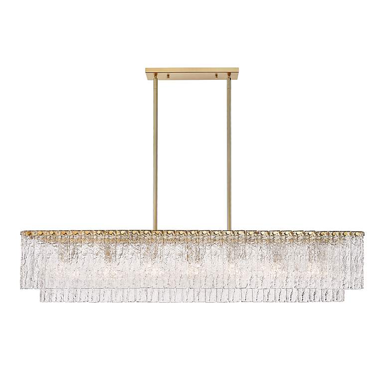 Image 4 Z-Lite Glacier 53 1/2" 7-Light Modern Glass and Gold Linear Chandelier more views
