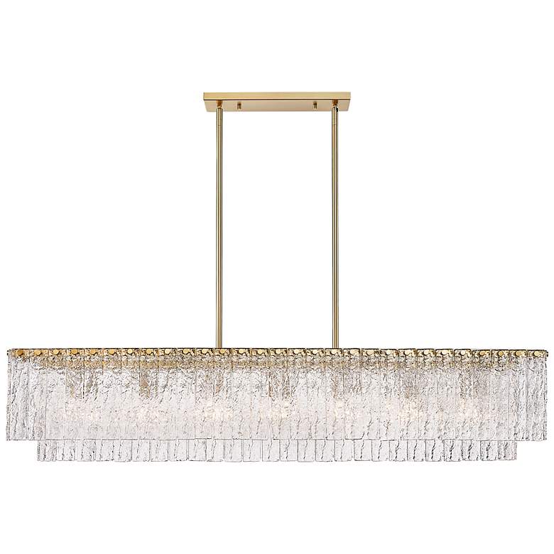 Image 5 Z-Lite Glacier 53 1/2 inch 7-Light Modern Glass and Gold Linear Chandelier more views