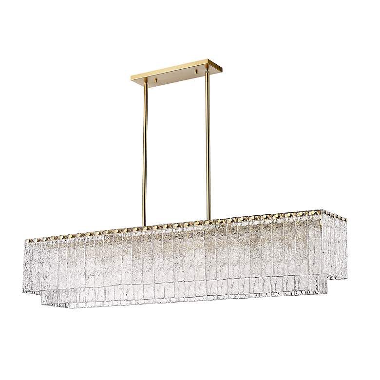 Image 5 Z-Lite Glacier 53 1/2" 7-Light Modern Glass and Gold Linear Chandelier more views