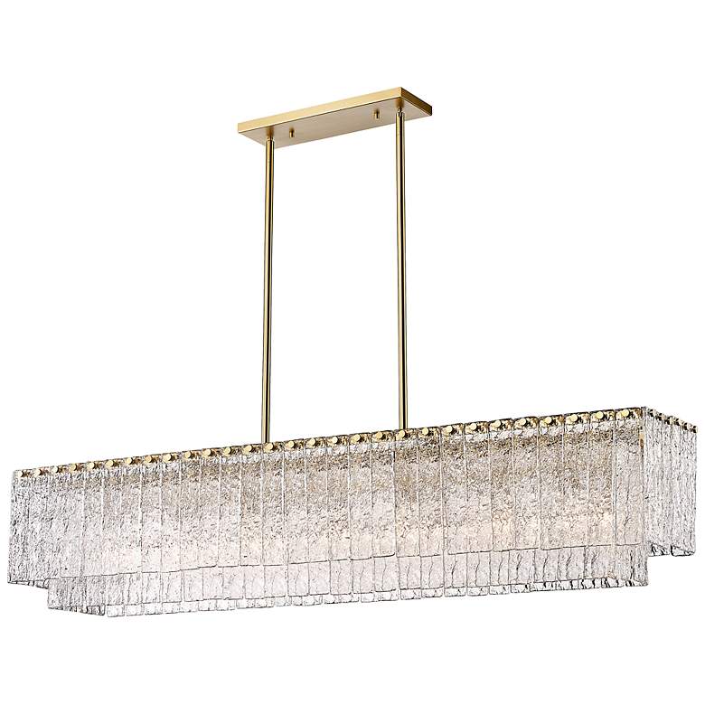 Image 6 Z-Lite Glacier 53 1/2 inch 7-Light Modern Glass and Gold Linear Chandelier more views