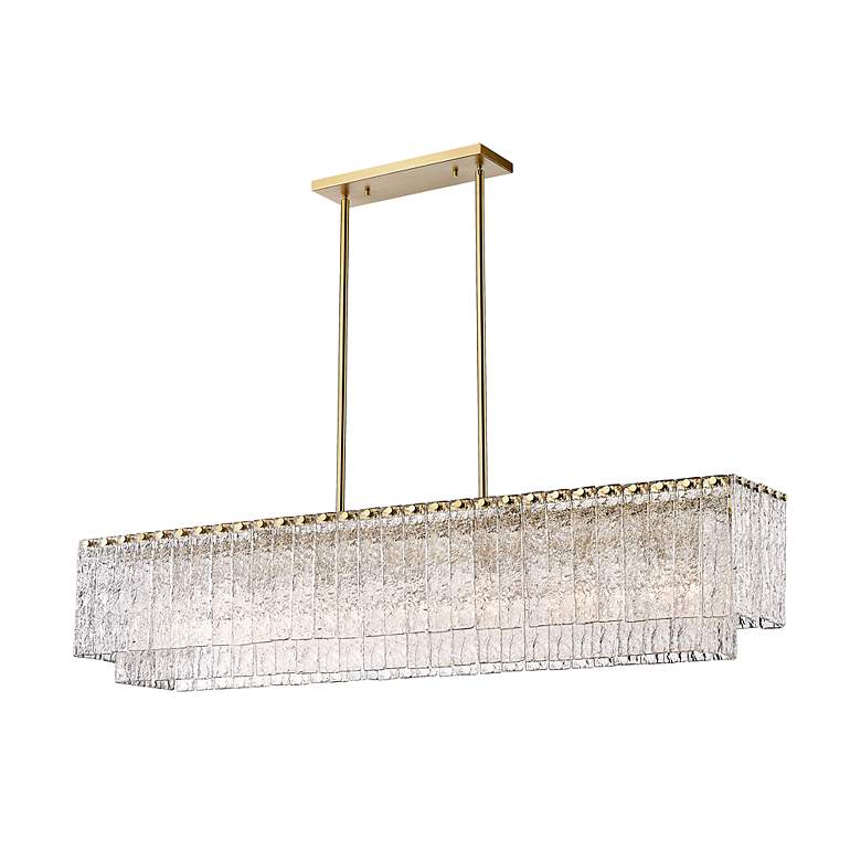 Image 6 Z-Lite Glacier 53 1/2" 7-Light Modern Glass and Gold Linear Chandelier more views