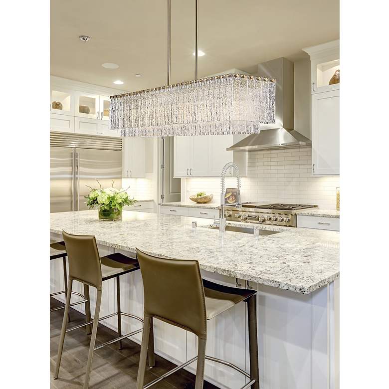 Image 7 Z-Lite Glacier 53 1/2" 7-Light Modern Glass and Gold Linear Chandelier more views