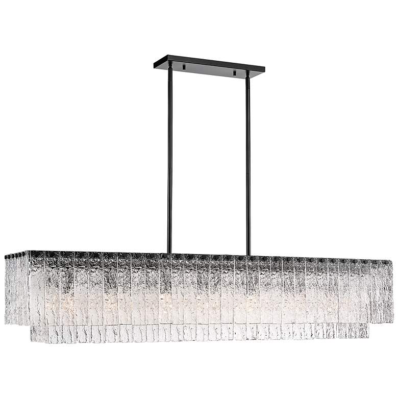 Image 3 Z-Lite Glacier 53 1/2" Wide Matte Black 7-Light Linear Chandelier