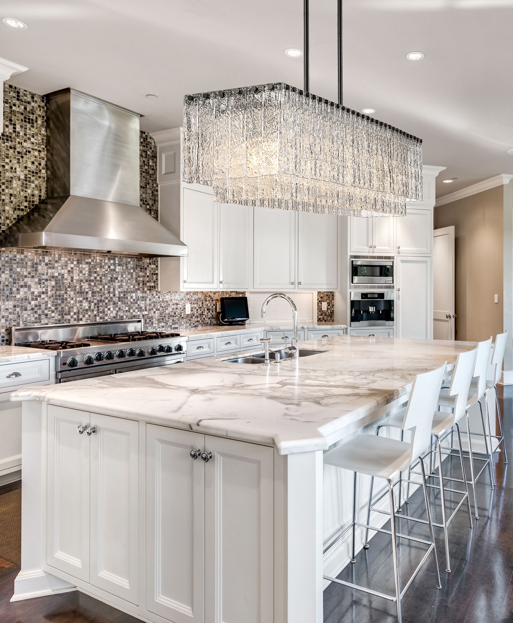 Z-Lite Glacier 53 1/2" Wide Matte Black 7-Light Linear Chandelier in scene