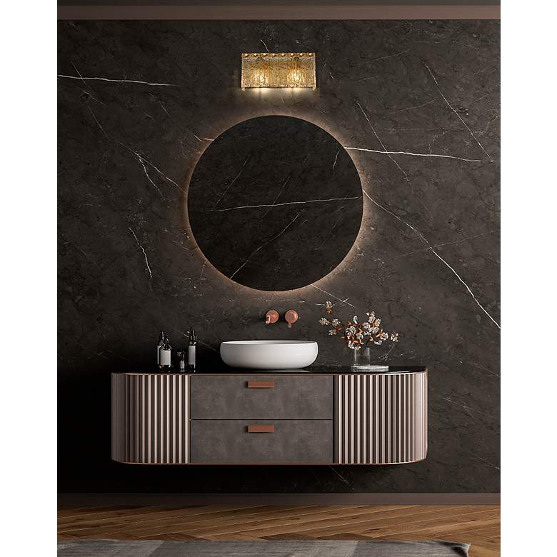 Image 2 Z-Lite Glacier 7" High Modern Gold 2-Light Wall Sconce more views
