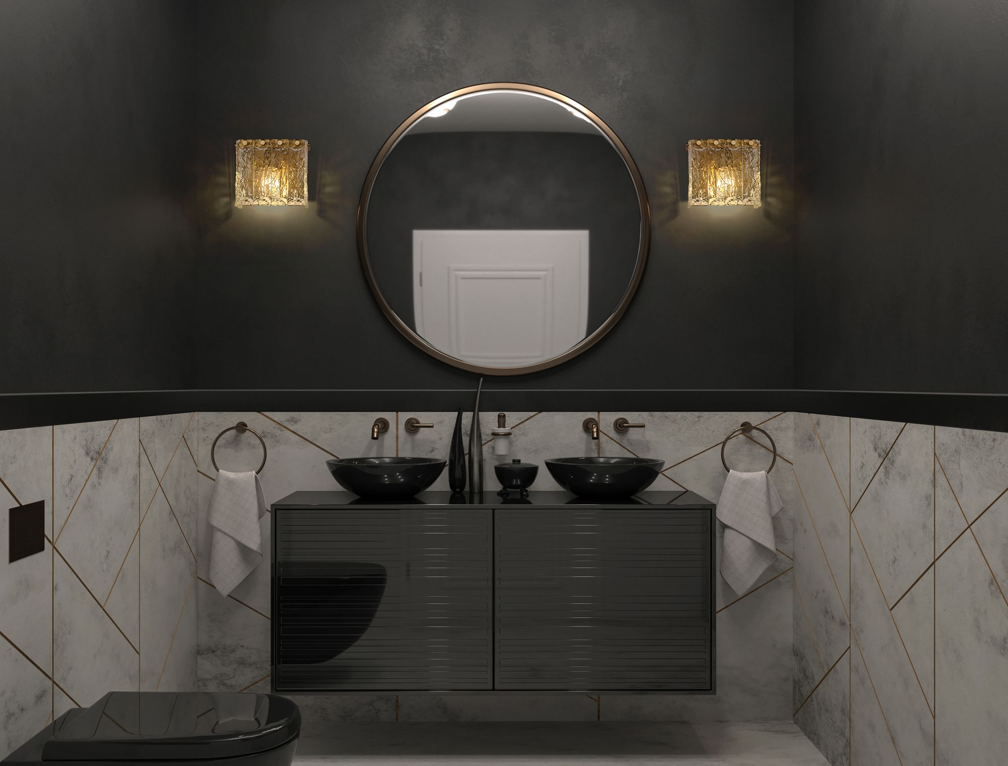 Image 3 Z-Lite Glacier 7" High Modern Gold Wall Sconce more views