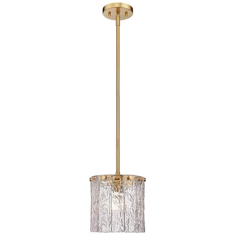 Image 2 Z-Lite Glacier 8 1/2" Wide Modern Gold Textured Glass Mini Pendant