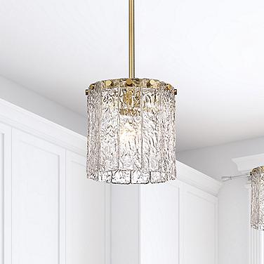 Z-Lite Glacier 8 1/2" Wide Modern Gold Textured Glass Mini Pendant