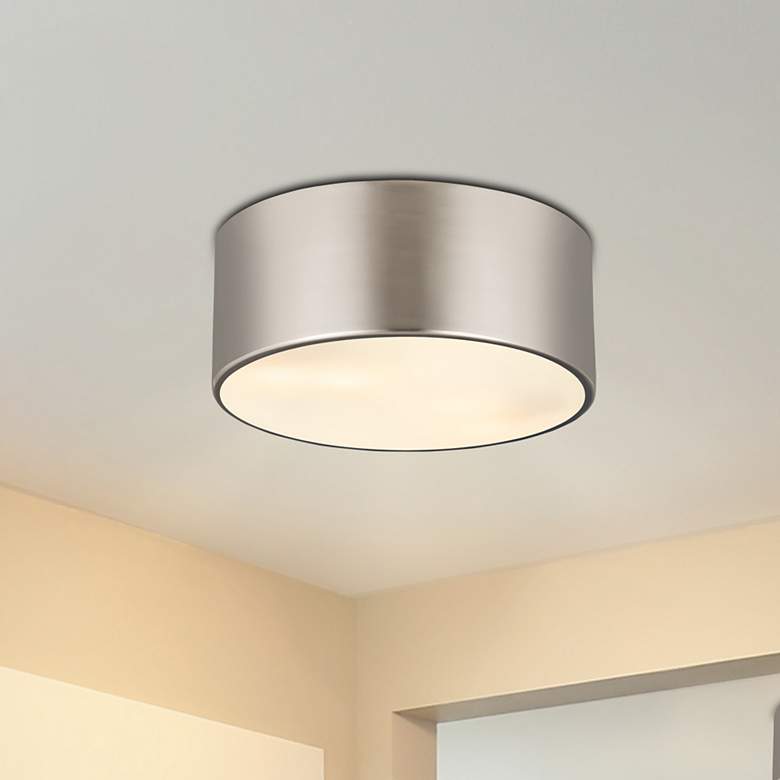 Image 1 Z-Lite Harley 12" Brushed Nickel 2-Light Flush Mount Ceiling Light