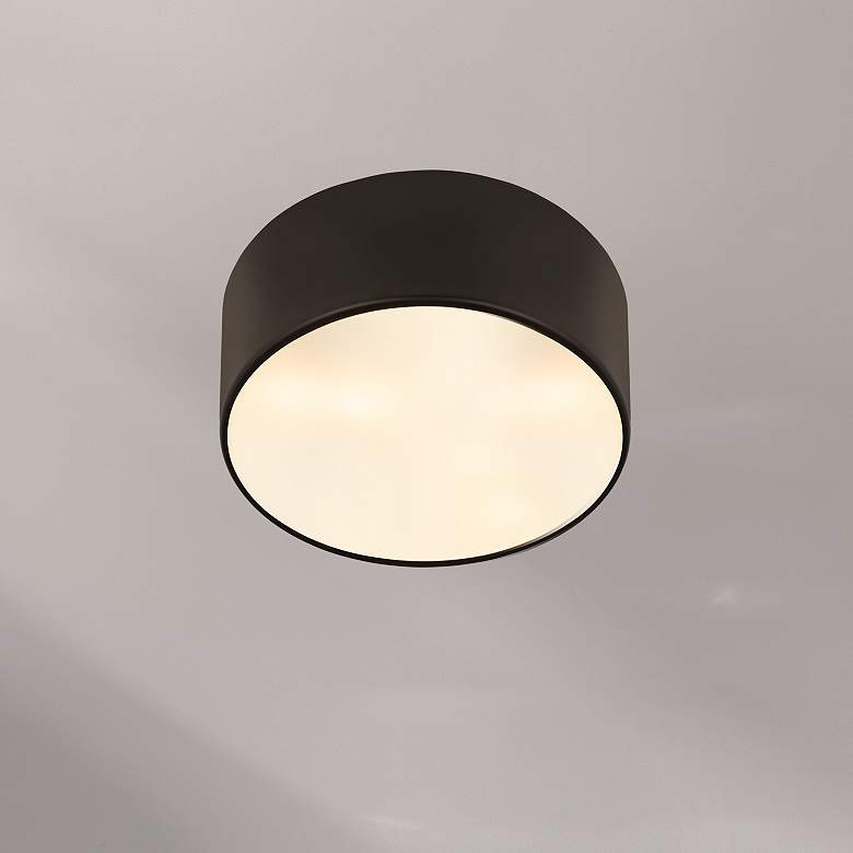 Image 1 Z-Lite Harley 12" Wide Matte Black 2-Light Flush Mount Ceiling Light