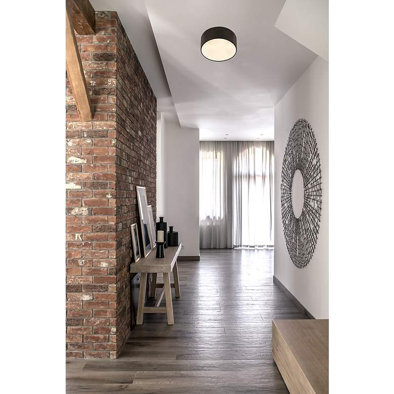 Image 3 Z-Lite Harley 12" Wide Matte Black 2-Light Flush Mount Ceiling Light more views
