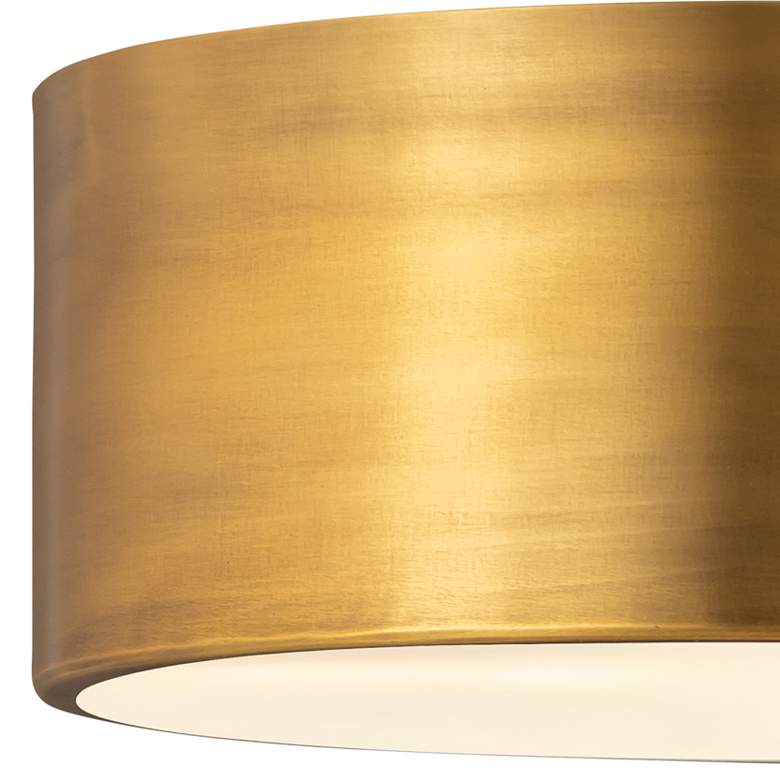 Image 4 Z-Lite Harley 12" Wide Rubbed Brass Drum Ceiling Light more views