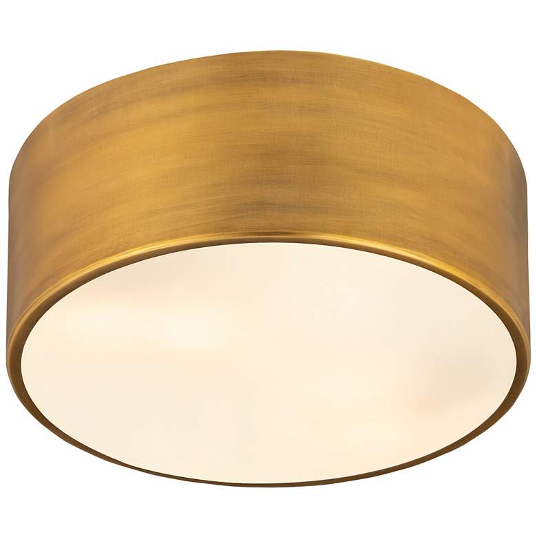 Image 5 Z-Lite Harley 12" Wide Rubbed Brass Drum Ceiling Light more views